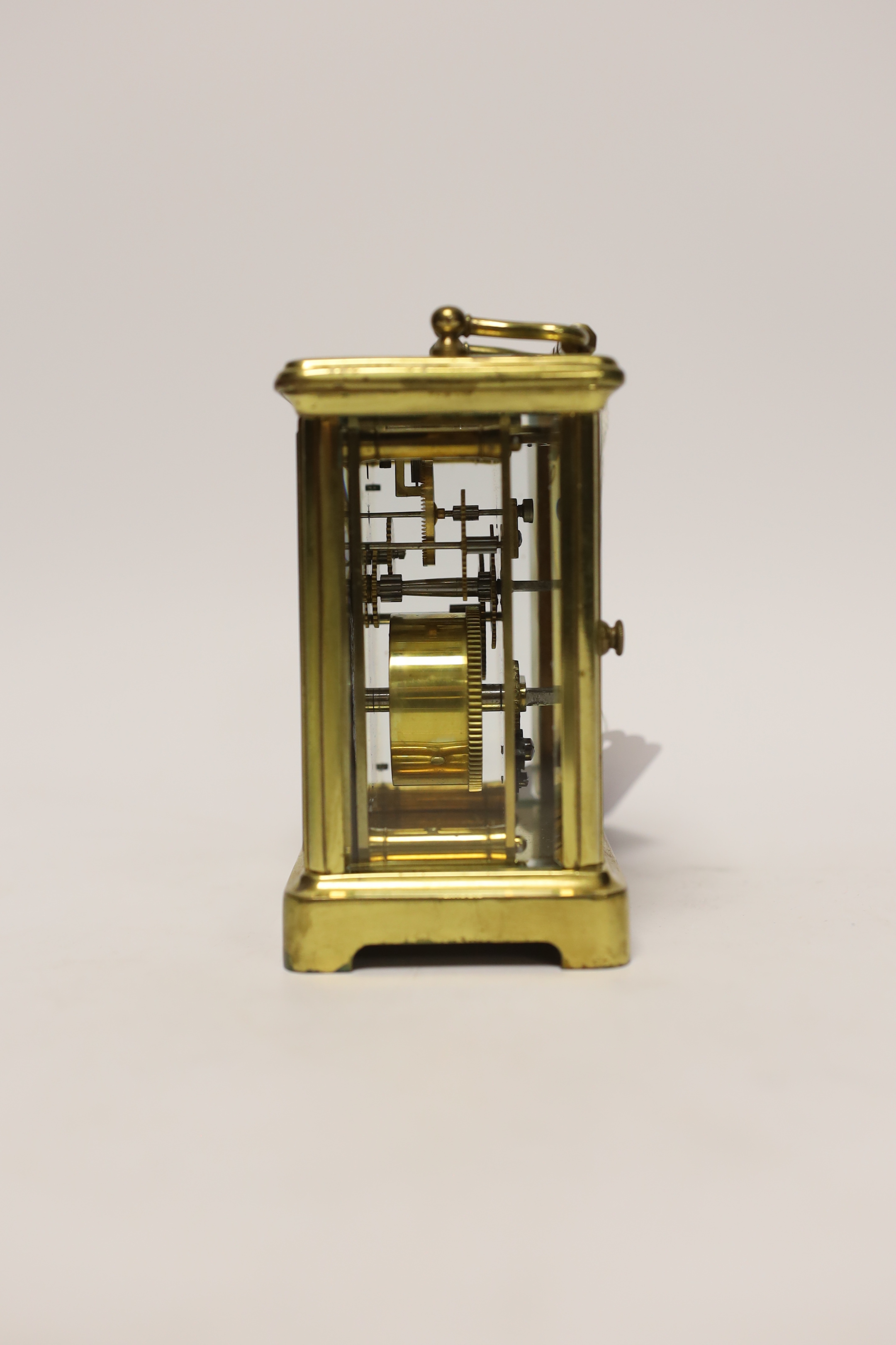 A cased carriage timepiece H.W Bedford, London, 11cm high